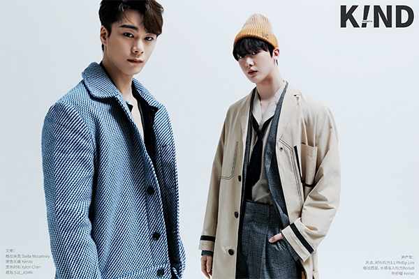 그룹 아스트로 유닛 문빈&산하의 중국 패션 매거진 화보. 사진 제공=K!ND Chic.