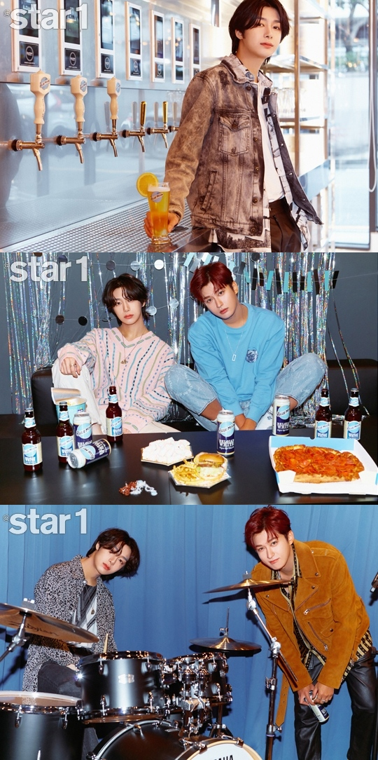 그룹 몬스타엑스 형원과 블락비 재효 화보. 사진 제공=앳스타일.