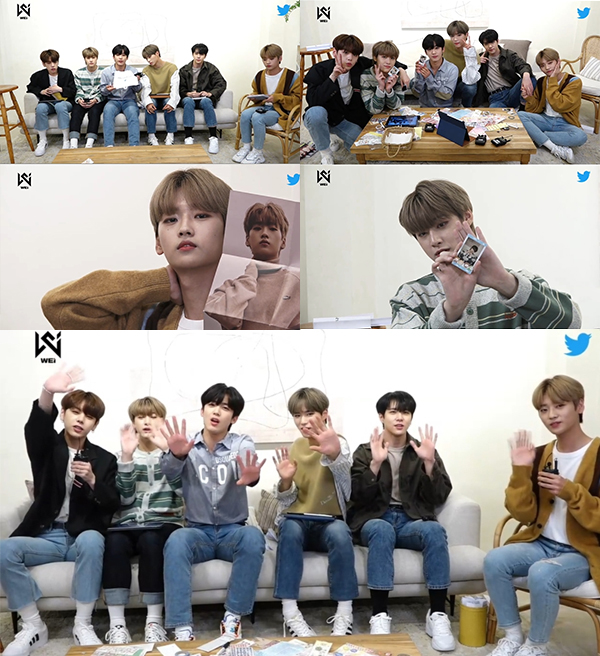 사진=그룹 위아이 트위터 블루룸라이브 방송 캡처.