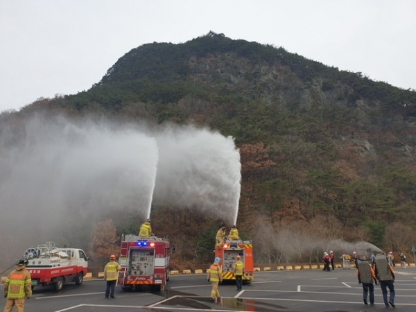 산불진화 합동 훈련 모습 (사진제공=정읍국유림관리소)