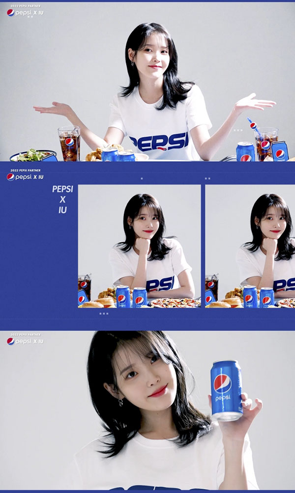 가수 아이유 펩시 촬영 메이킹 영상 캡처. 제공=펩시코리아.
