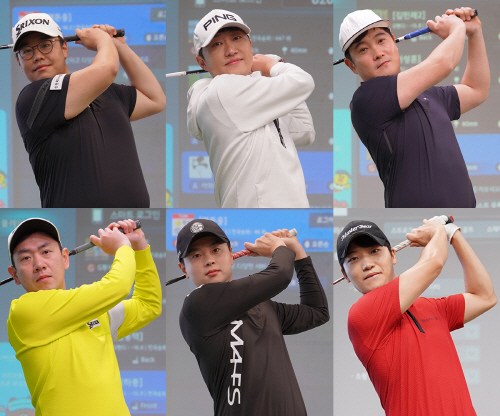 (왼쪽 위부터 시계방향으로) 금동호, 하기원, 김민재, 최민욱, 염돈웅, 이성훈. 사진= 골프존
