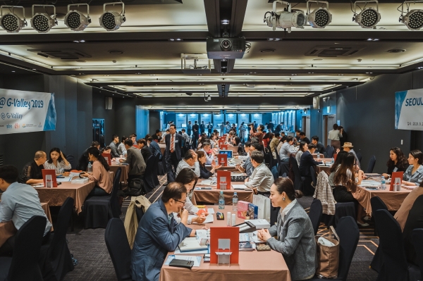 금천구가 28일 G밸리 오프라인 수출상담회를 개최한다. 2019년에 개최된 G밸리 수출상담회 모습. 사진=금천구 제공