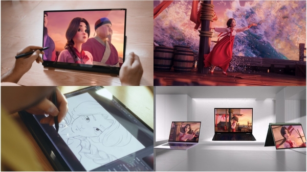 LG전자가 심청전을 모티브로 한 한국계 미국인 줄리아 류의 노래를 애니메이션 뮤직비디오로 제작한 LG 그램 360 영상이 인기를 끌고 있다. 사진은 영상 갈무리. 사진=LG전자 제공