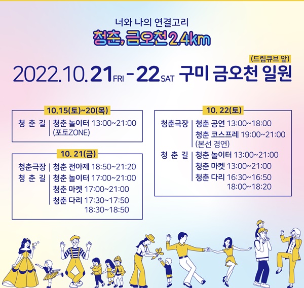구미 2022 청춘, 금오천 2.4km 거리예술축제 포스터