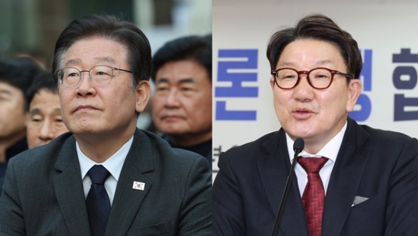 이재명 더불어민주당 당대표(왼쪽부터)가 윤석열 정부의 굴욕 외교를 비판하자 권성동 국민의힘 의원이 민주당이 반일몰이를 한다고 맞섰다. 사진=연합뉴스